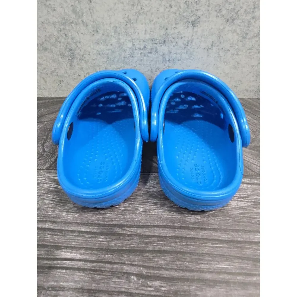 Crocs Classic Clog Unisex Kids Blue Slip-On Strap US C4 toddler FREE CHARM!